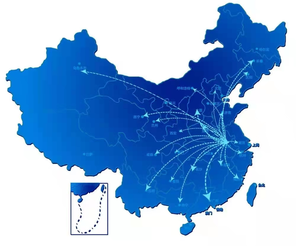 全国服务覆盖地图